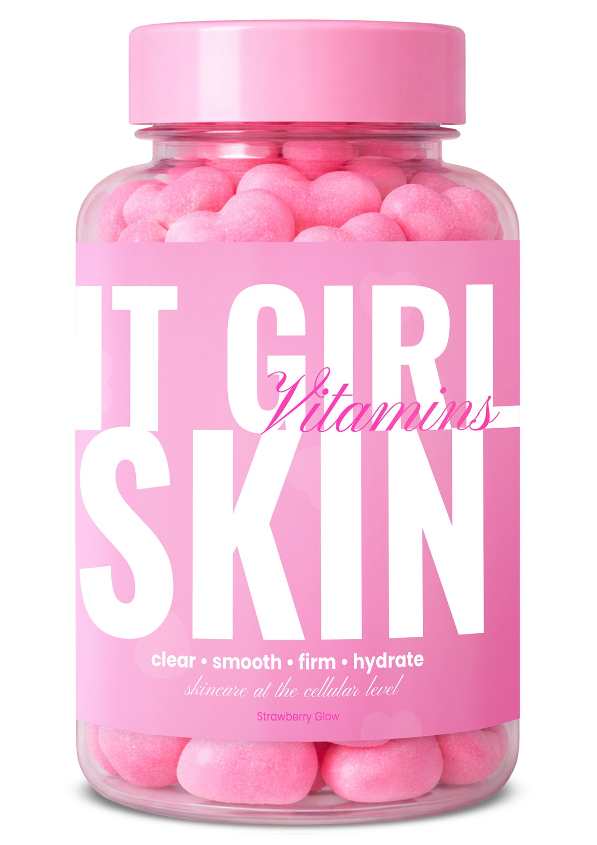 It Girl Skin gummies bottle in pink