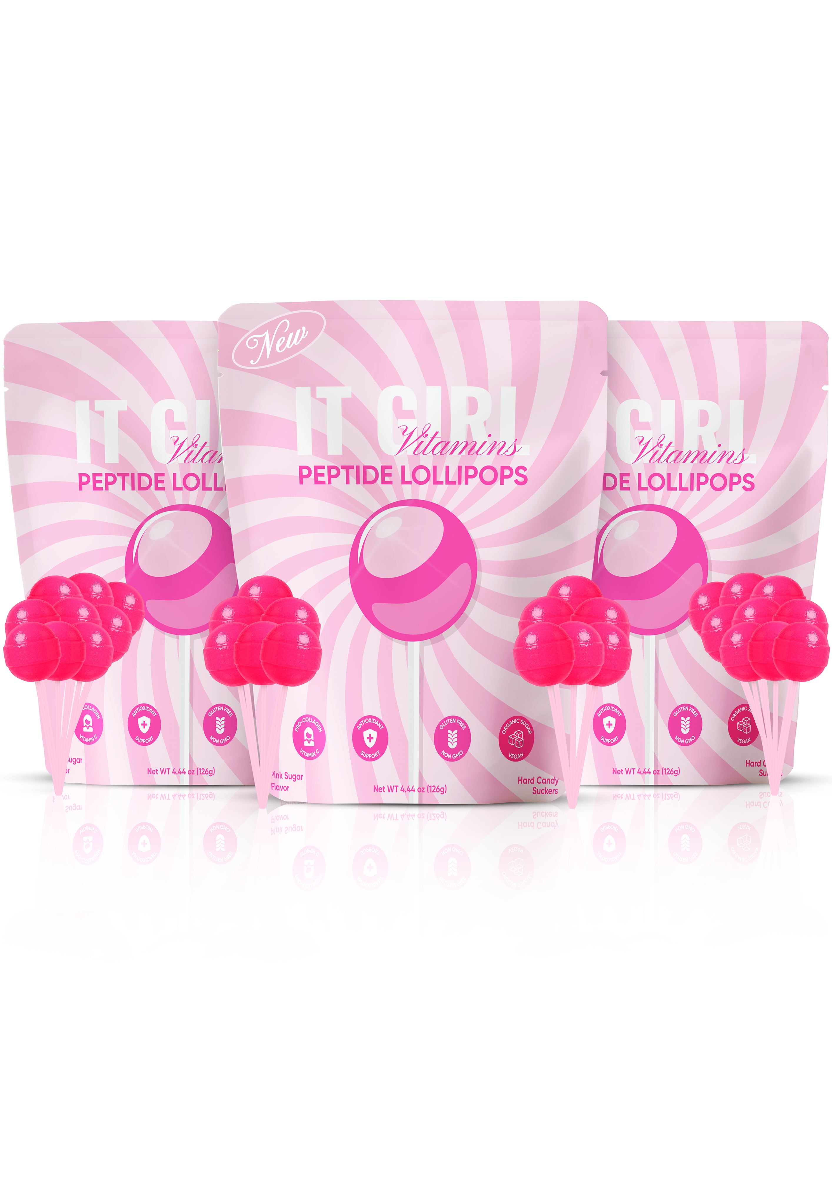 It Girl Beauty Lollipops - Collagen Peptides & Vitamin C Healthy Candy for Skin, Hair, Nails