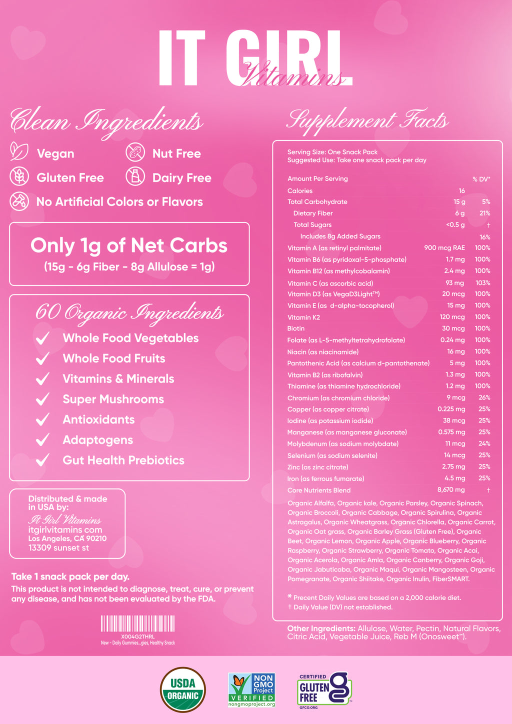 It Girl Fruit Snacks - Daily Superfoods Greens Gummies in Wild Berries