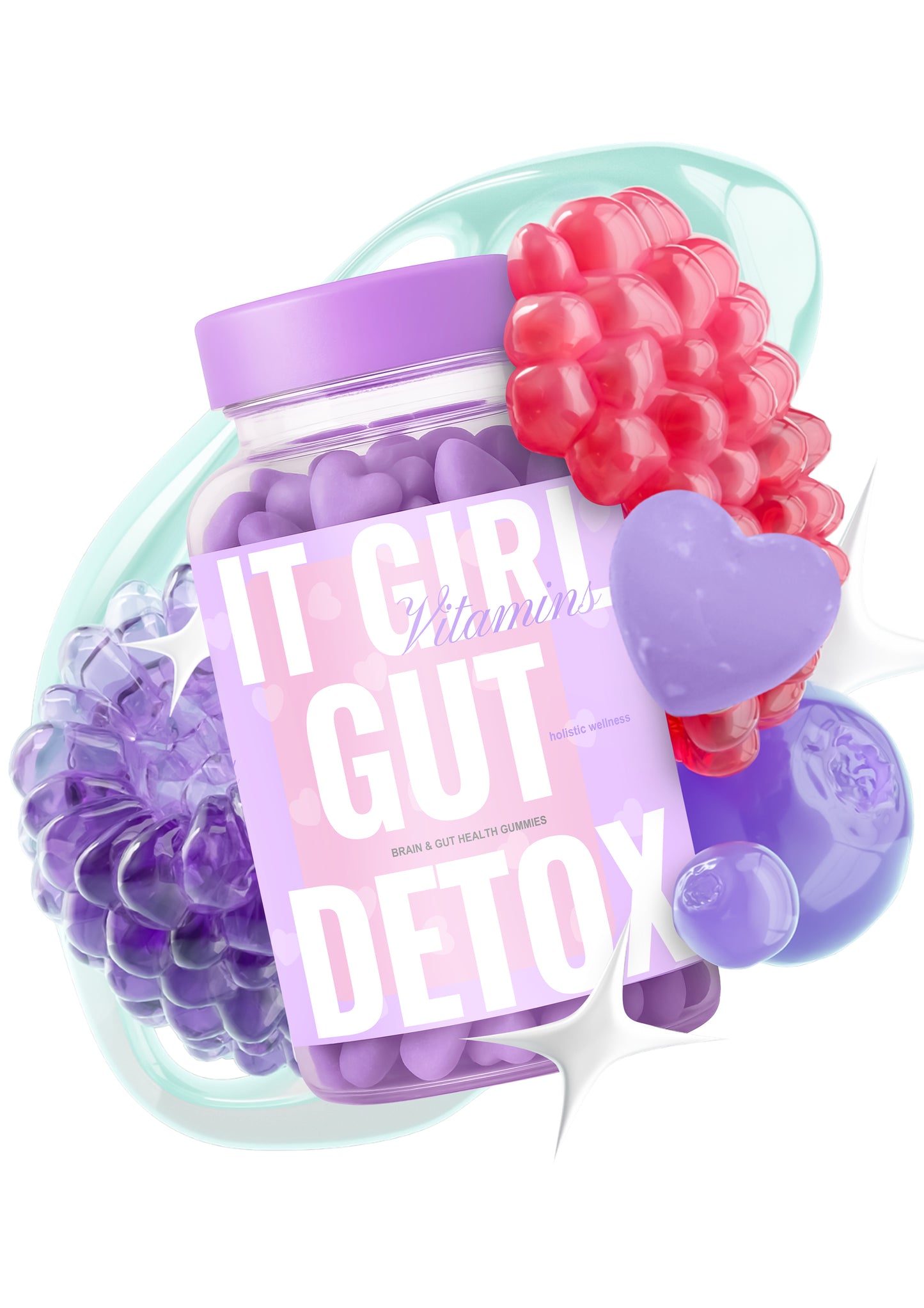 It Girl Gut Detox – Vegan Probiotic Gummies for Women, Bloating Relief, Digestion Support, Clean Ingredients, 30-Day Supply