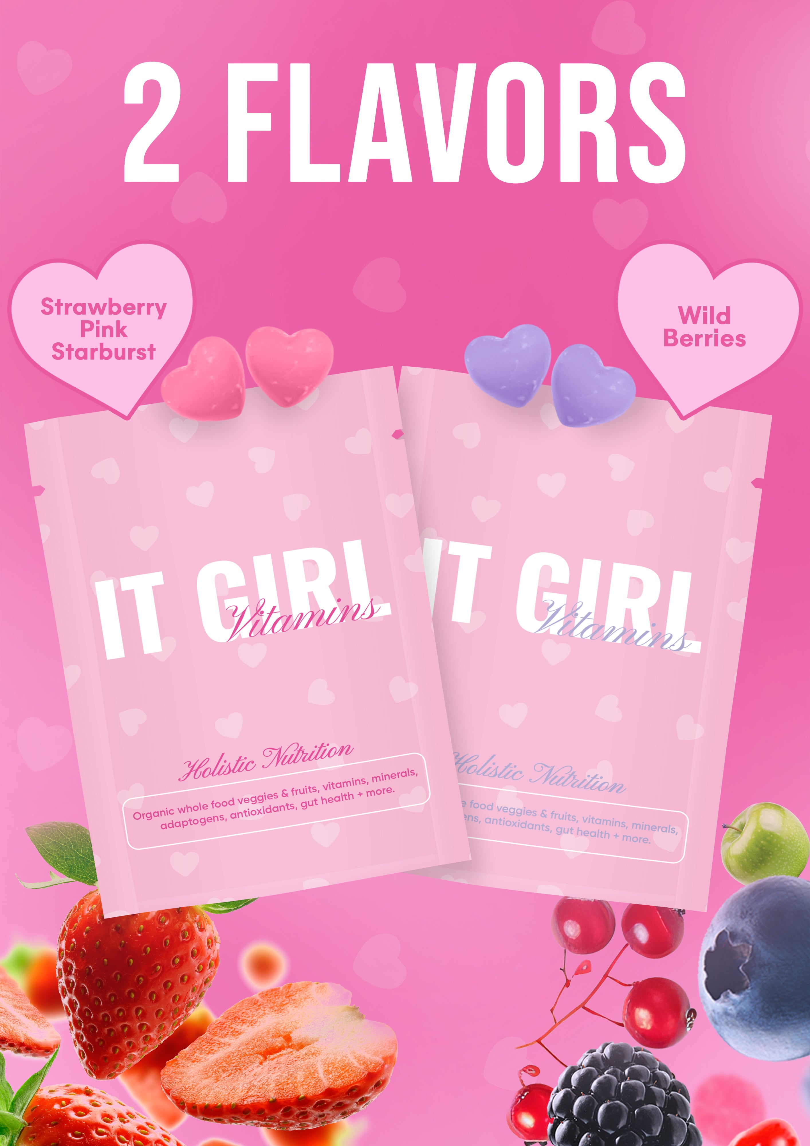 It Girl Fruit Snacks - Daily Superfoods Greens Gummies in Wild Berries