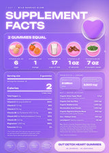 Supplement Facts panel and serving information for It Girl Gut Detox gummies.