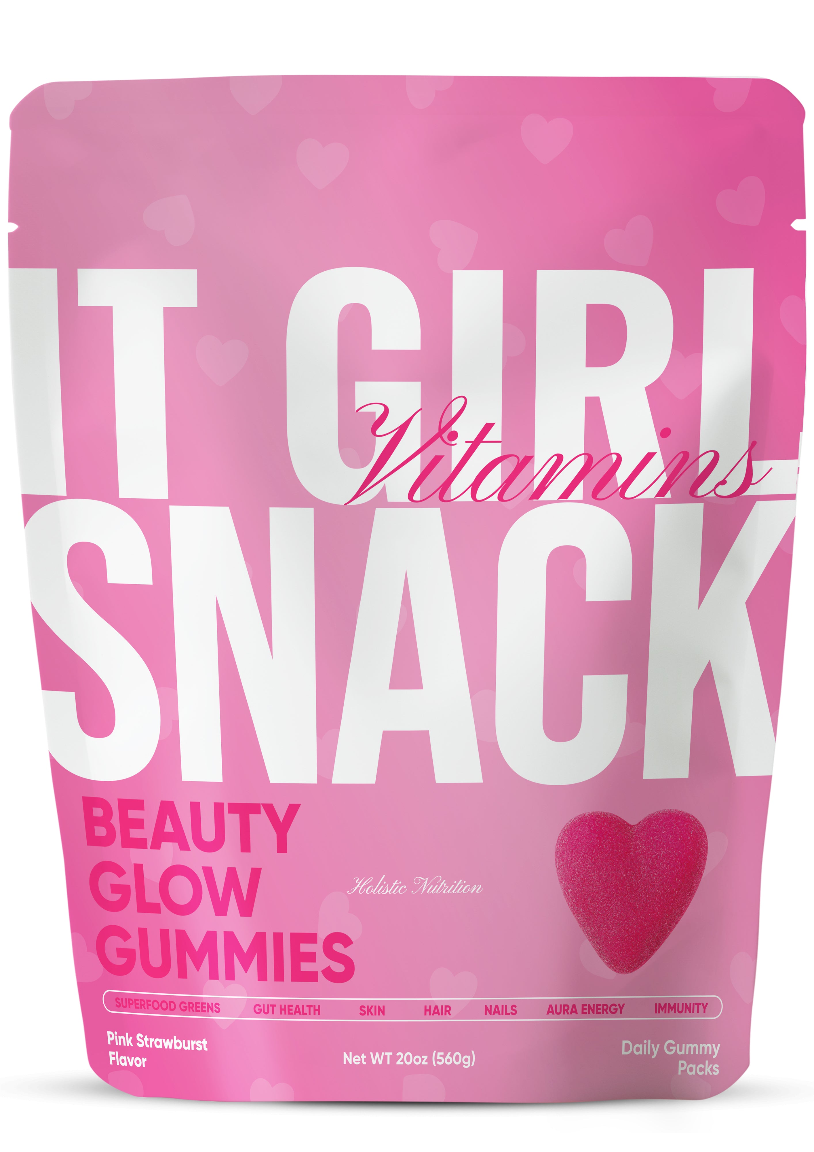 It Girl Vitamins Beauty Glow Gummies – Pink Strawburst marine collagen beauty gummies