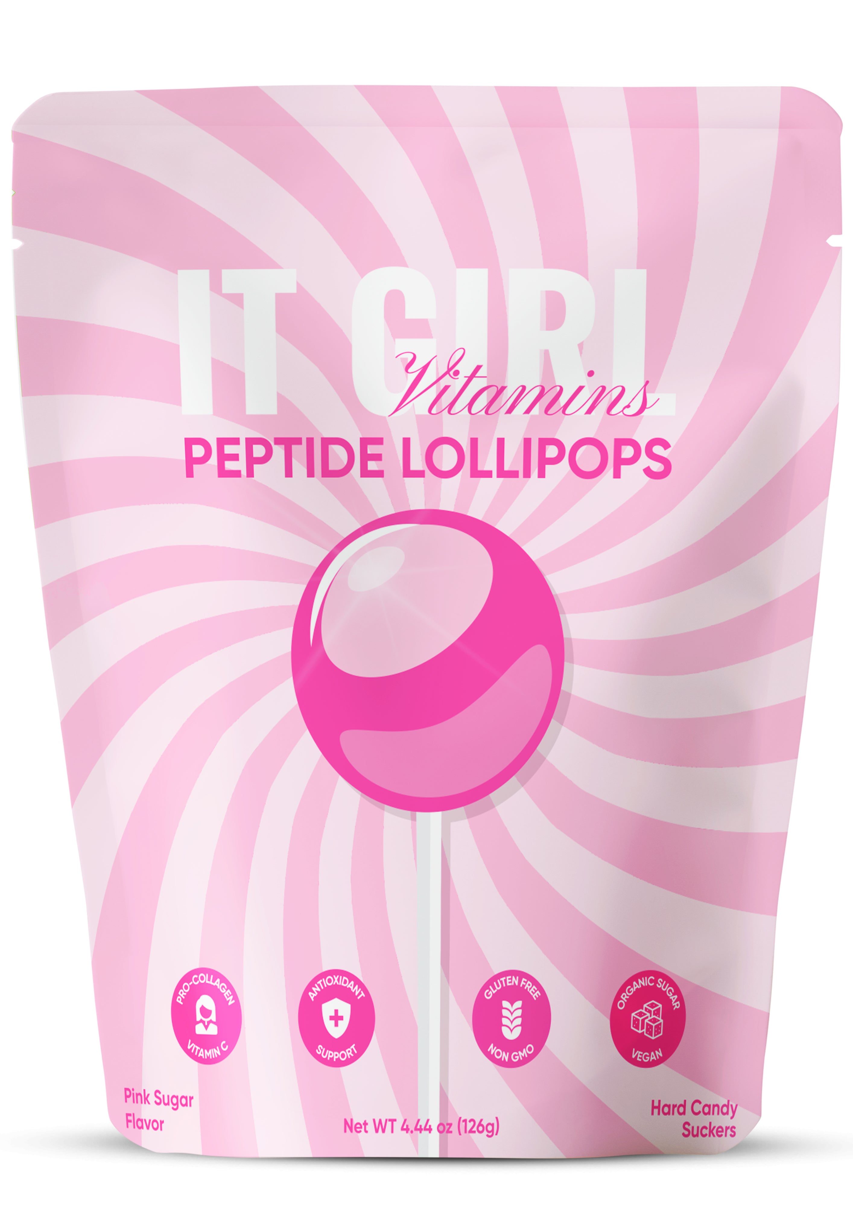 Collagen peptide candy lollipops by It Girl Vitamins