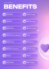 It Girl Gut Detox infographic outlining the product's advertised benefits.