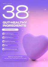 It Girl Gut Detox ingredient overview listing fruits, vegetables, prebiotics, probiotics, enzymes and fiber.