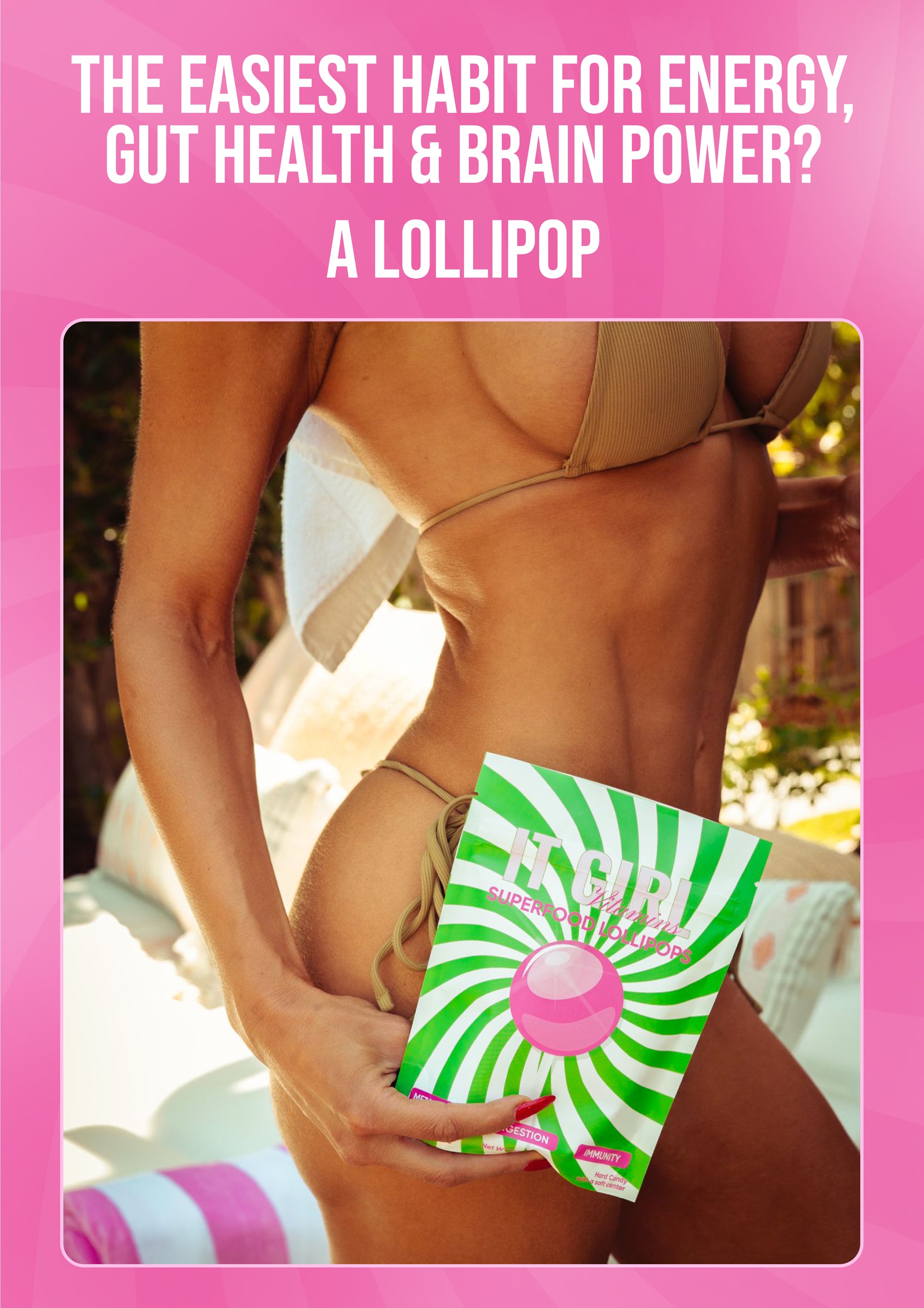 It Girl Superfood Greens Lollipops - Vegan Candy with Supergreens, Vitamins & Antioxidants