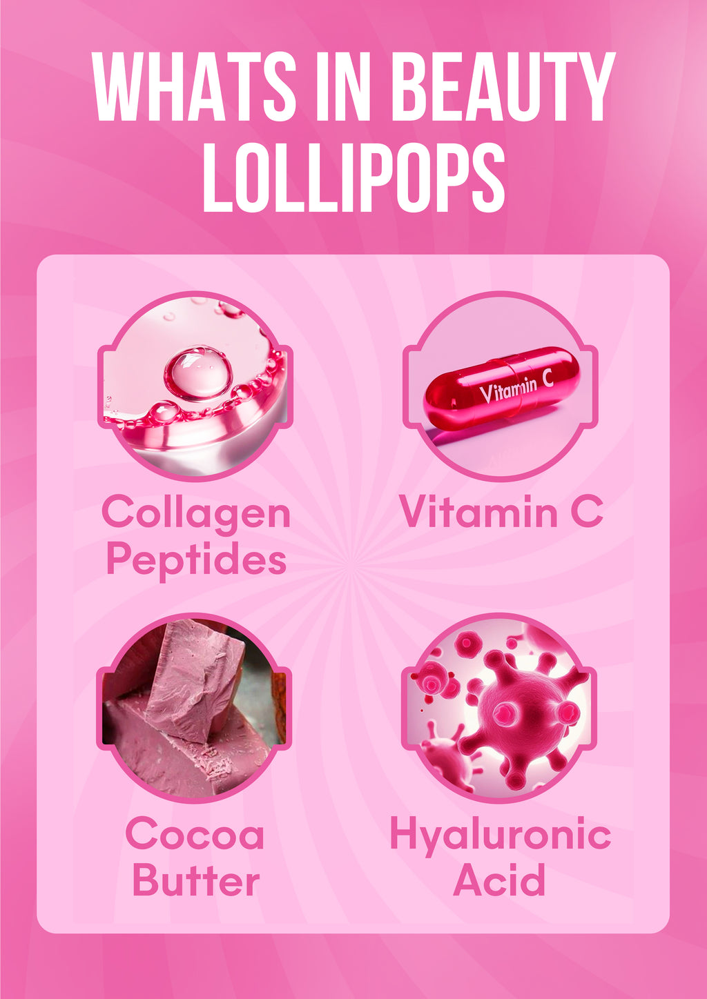 It Girl Beauty Lollipops - Collagen Peptides & Vitamin C Healthy Candy for Skin, Hair, Nails
