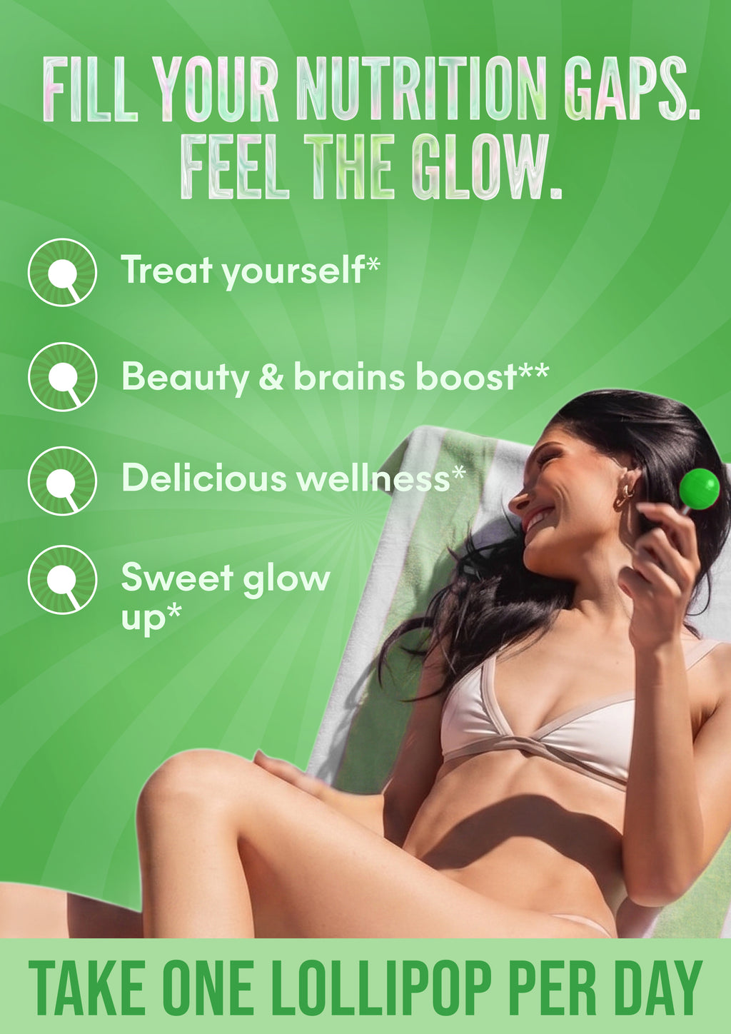 It Girl Greens Glow Pop™ 20 Gut Ingredients - Prebiotic Fiber + Probiotics