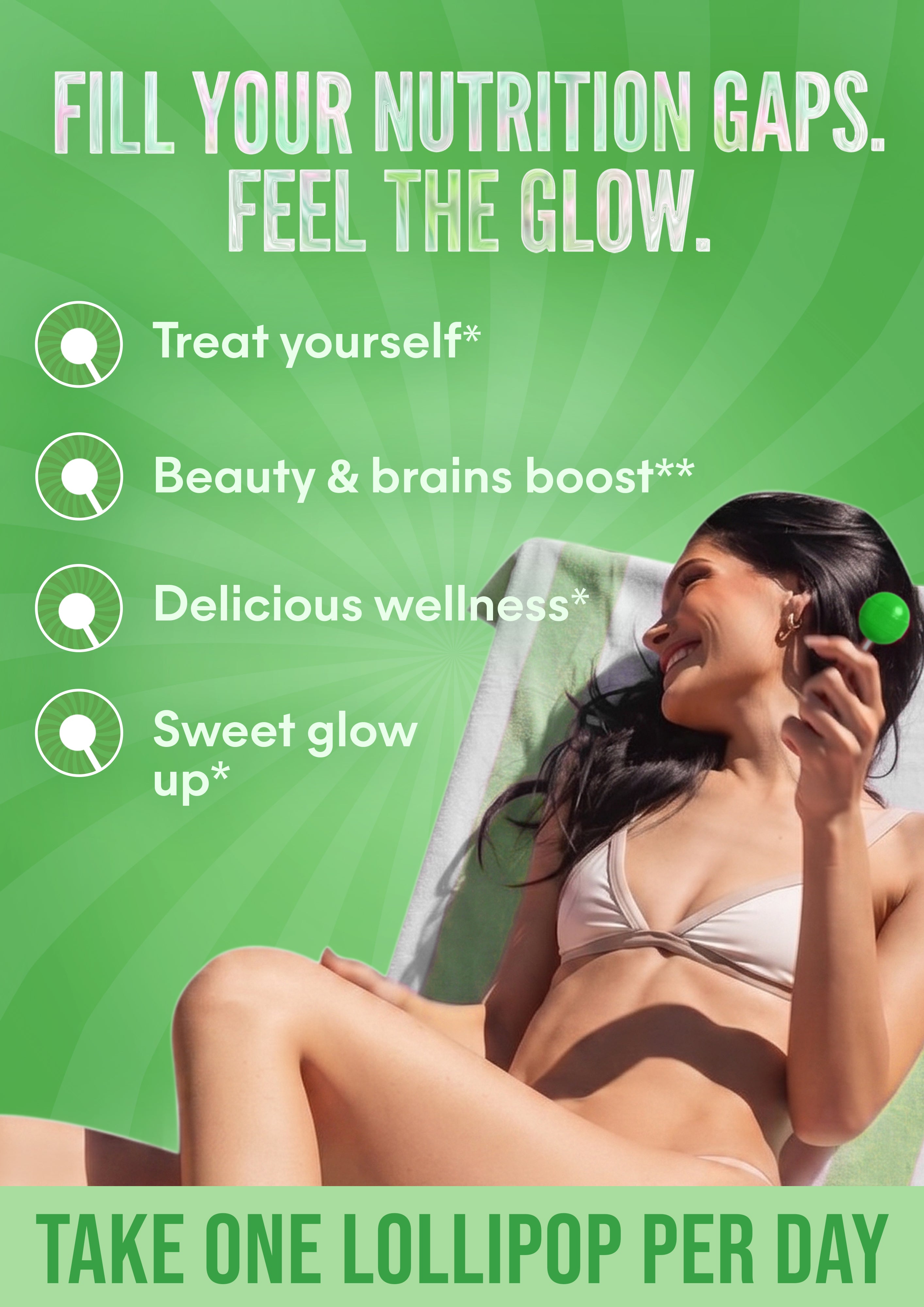 It Girl Greens Glow Pop™ 20 Gut Ingredients - Prebiotic Fiber + Probiotics