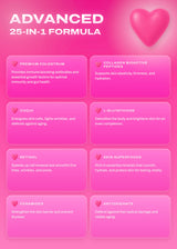 It Girl Skin formula infographic with ingredient information and a pink heart-shaped gummy.