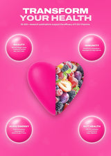 Hot pink heart-shaped Beauty Glow Gummy